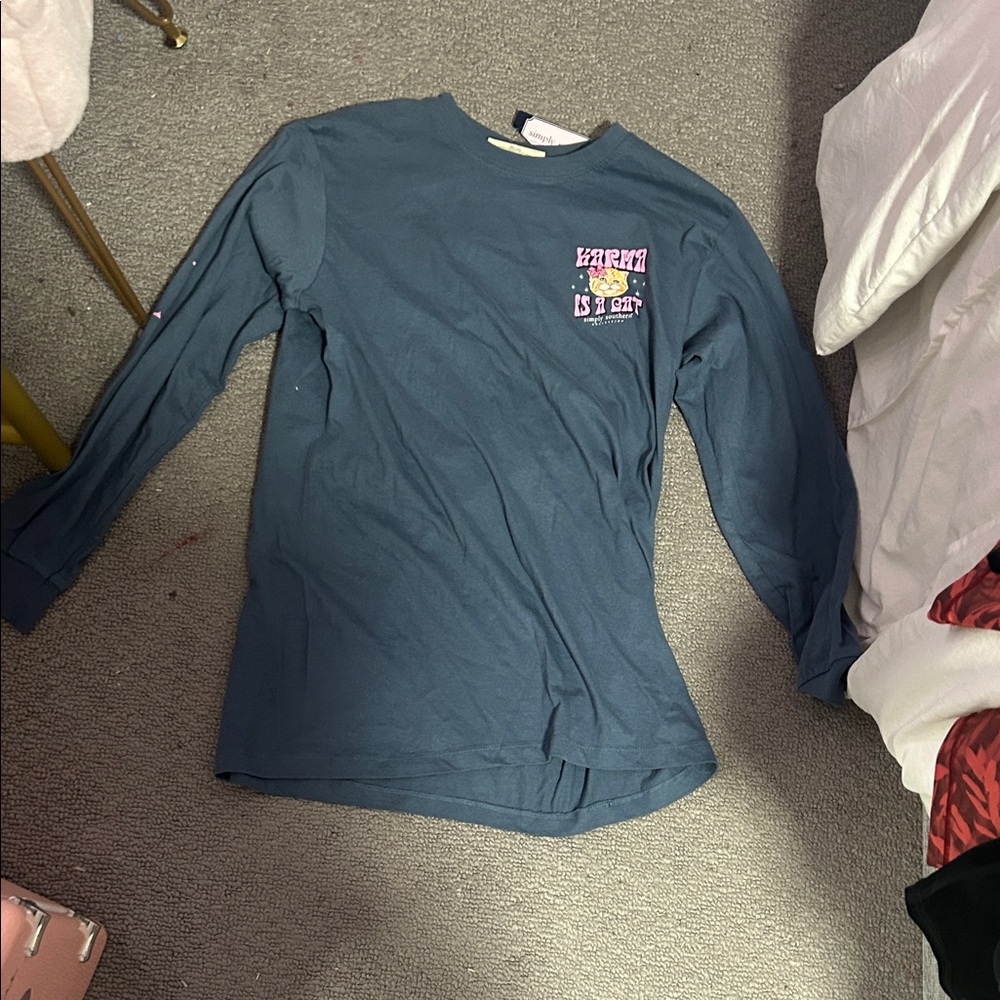 Simply Southern Teal Long Sleeve Tee for Kids